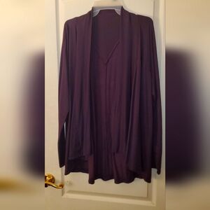 Collarless, open-front Cardigan